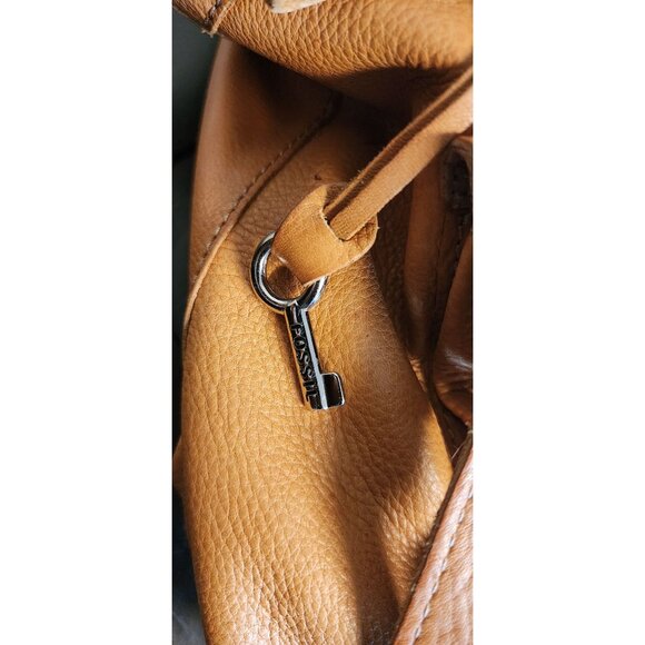 VTG Fossil Gold Pebbled Leather Tote Bag W/ Multiple Pockets & Zipper Closure - Picture 7 of 9